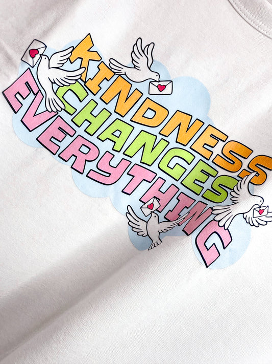 Kindness Changes Everything White Baby Tee