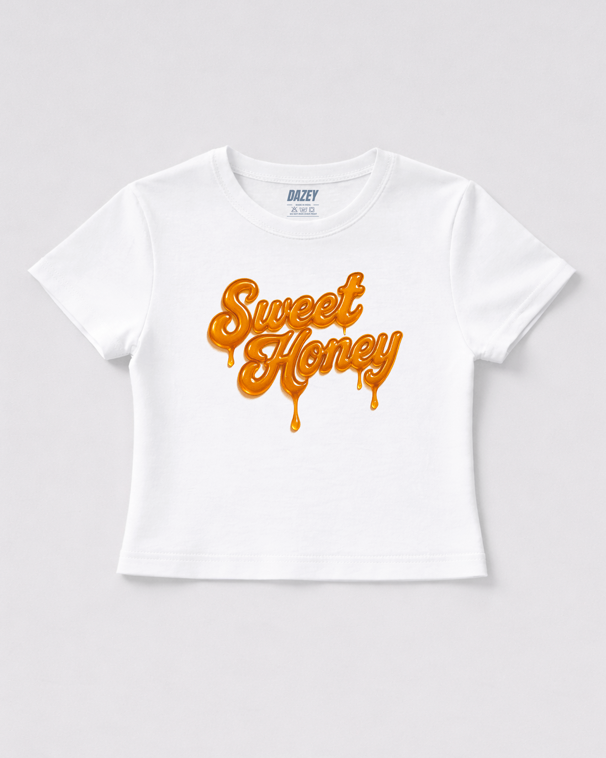 Sweet Honey White Baby Tee – Dazey