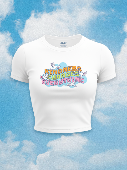 Kindness Changes Everything White Baby Tee