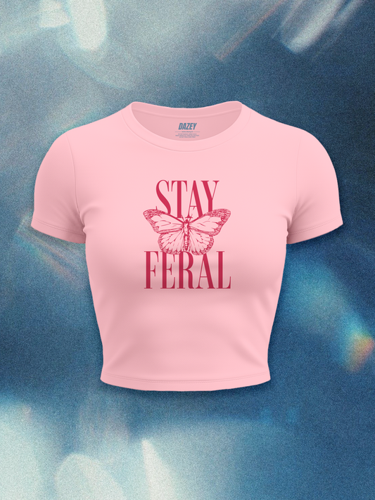Stay Feral Pink Baby Tee
