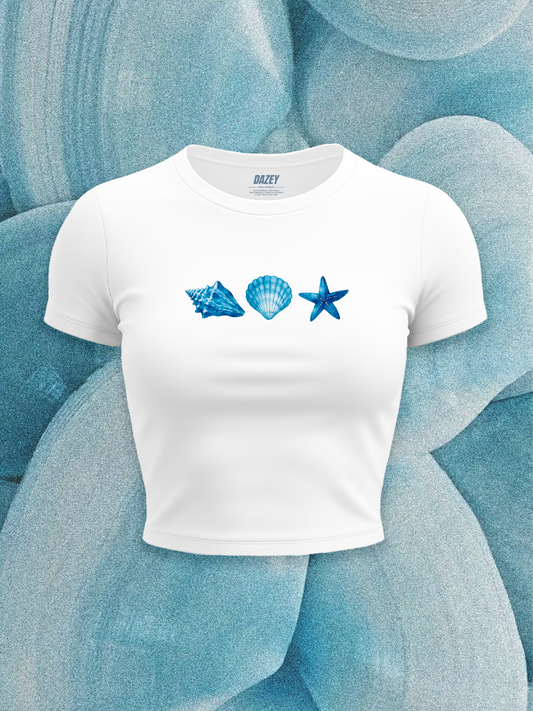 Seaside Shells White Baby Tee
