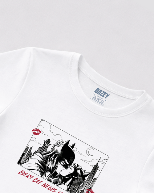Catwoman White Baby Tee