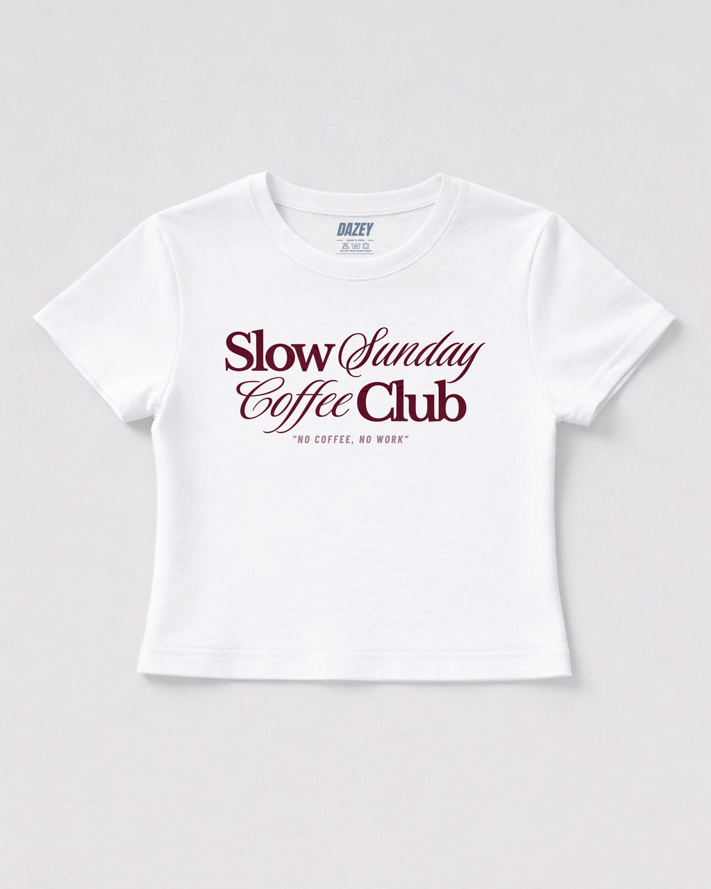 Slow Sunday Coffee Club White Baby Tee