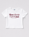 Slow Sunday Coffee Club White Baby Tee