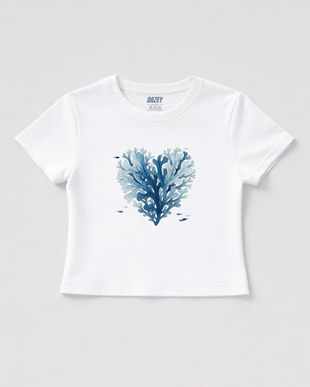 Oceanic Aqua White Baby Tee