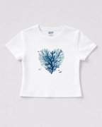 Oceanic Aqua White Baby Tee