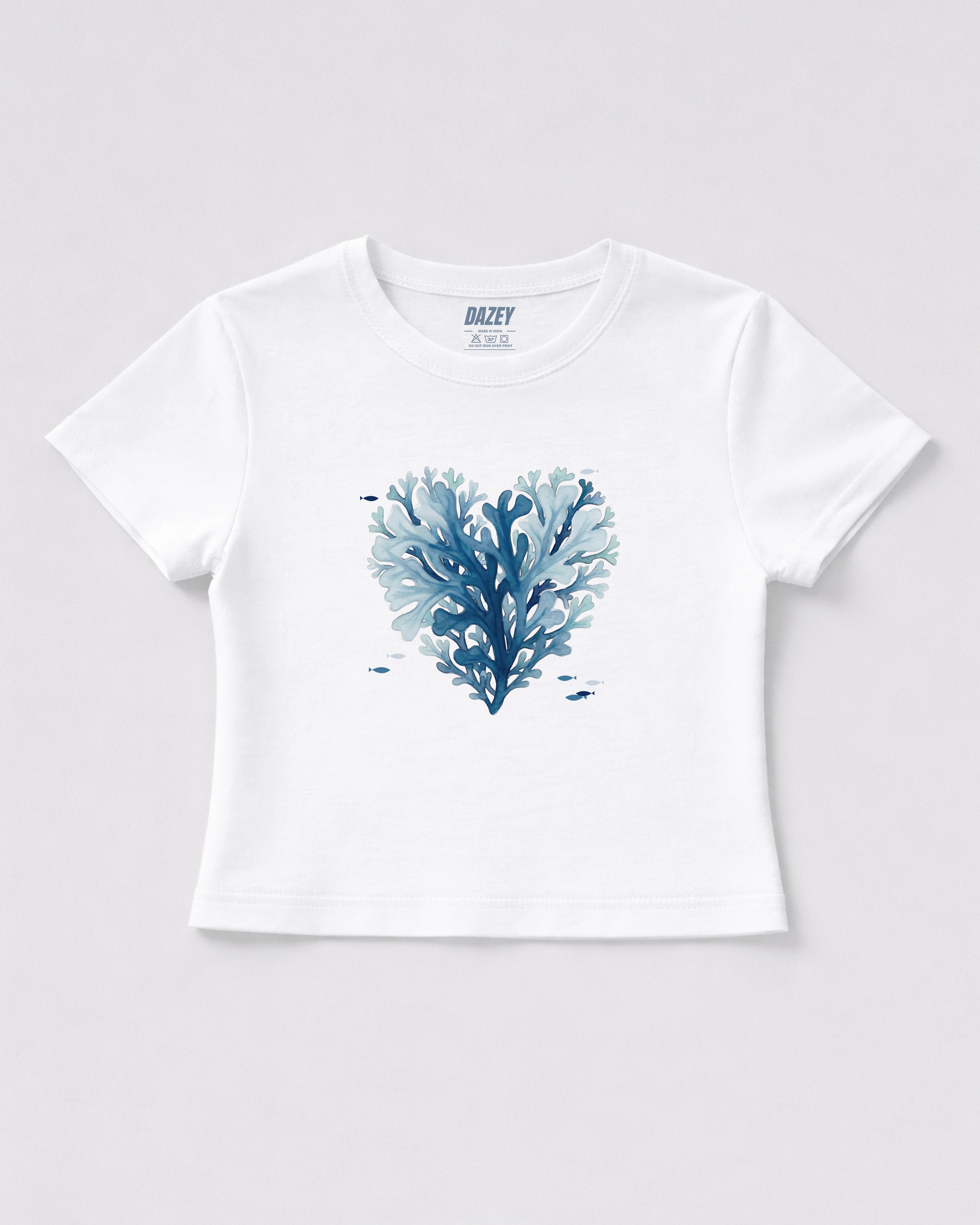 Oceanic Aqua White Baby Tee