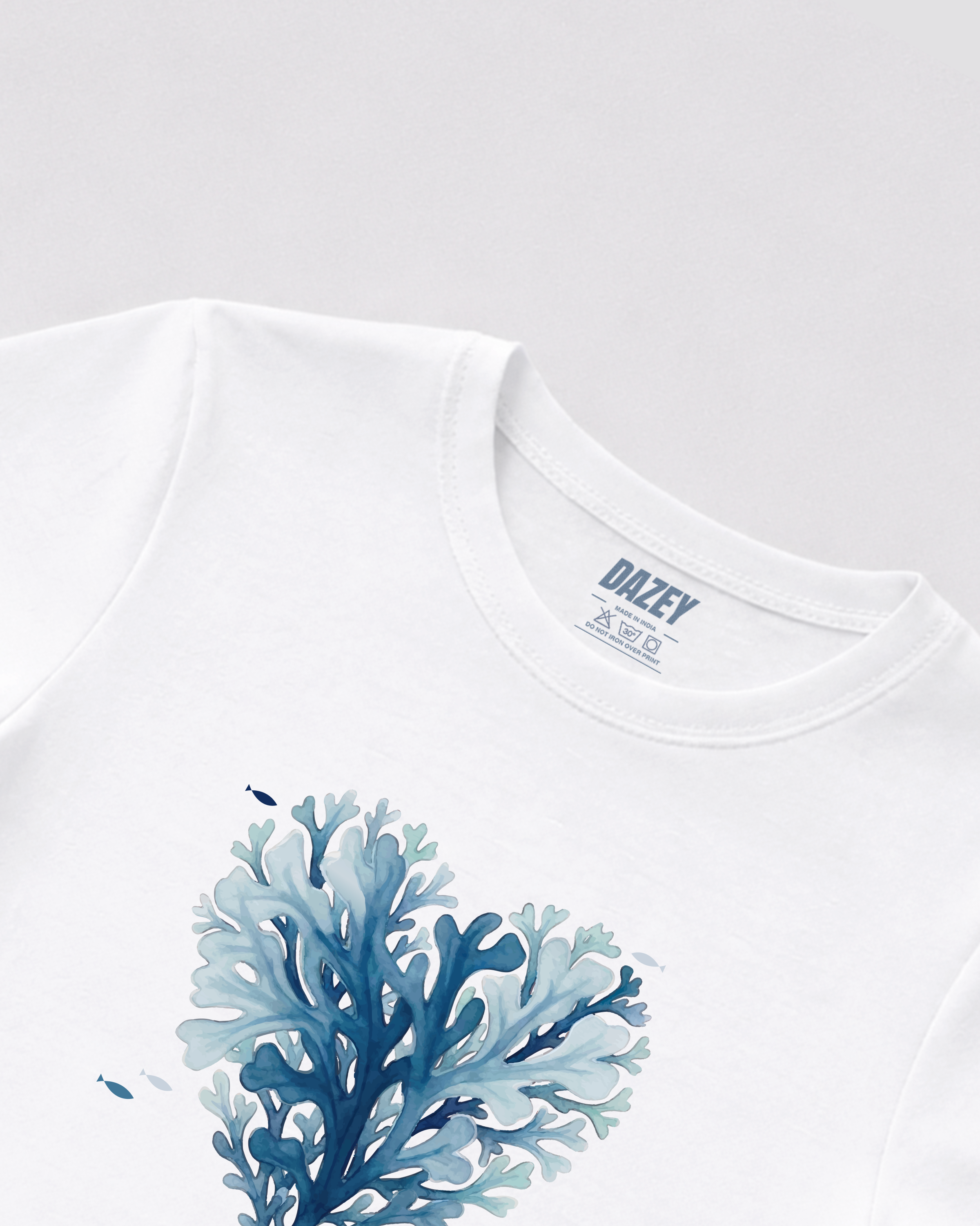 Oceanic Aqua White Baby Tee