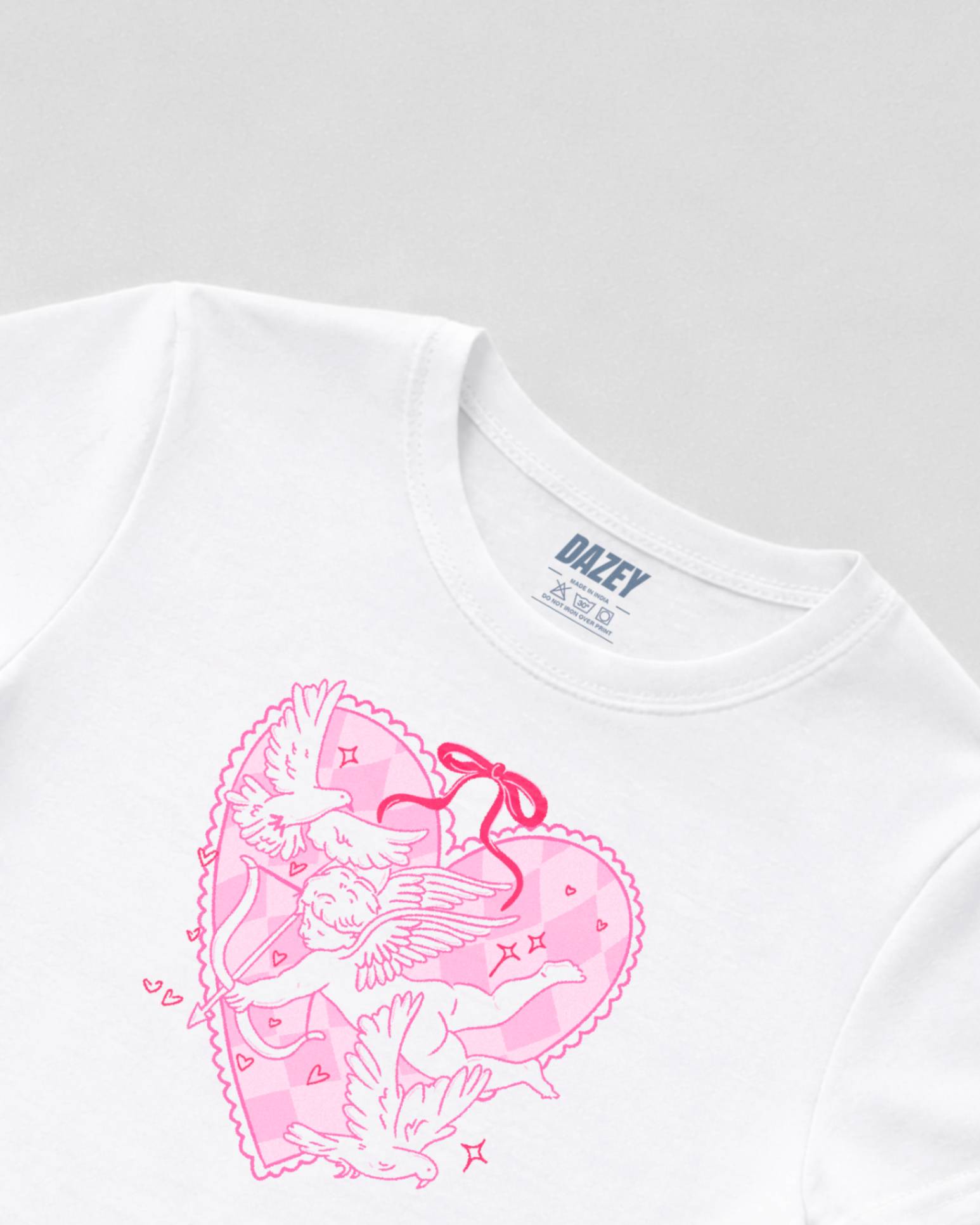Cupid White Baby Tee