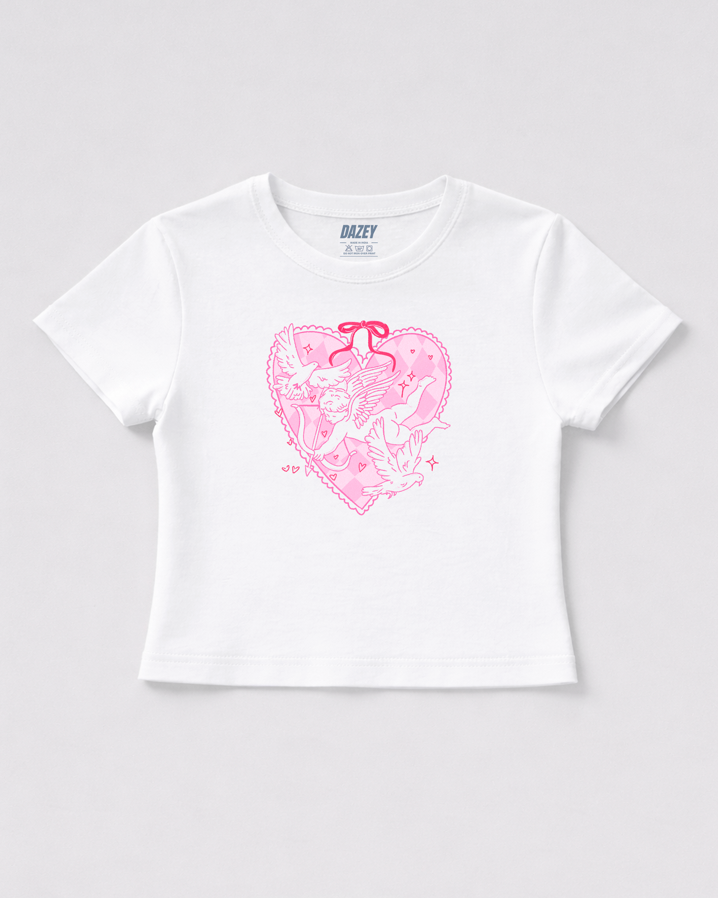 Cupid White Baby Tee