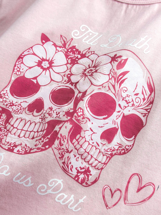 Skulls Pink Baby Tee
