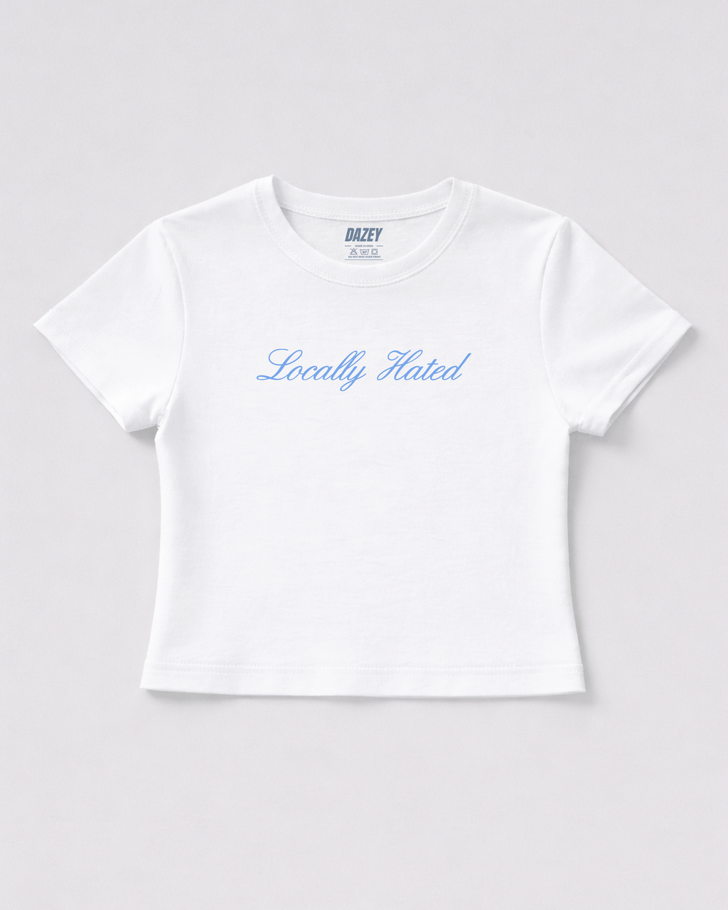 Locally Hated White Baby Tee