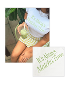 Matcha Time White Baby Tee