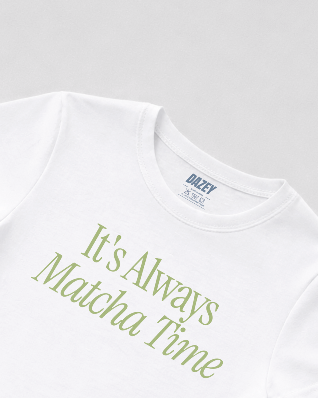 Matcha Time White Baby Tee