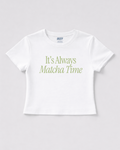 Matcha Time White Baby Tee