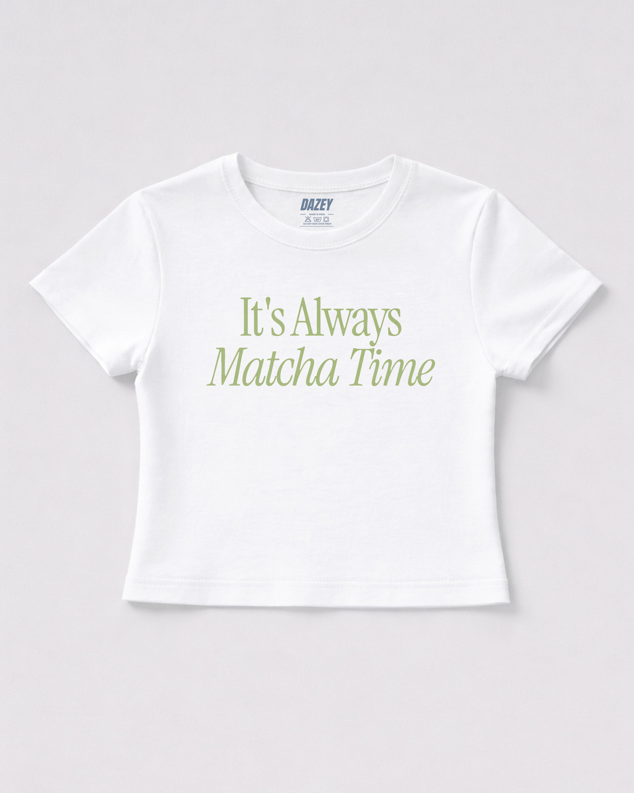Matcha Time White Baby Tee