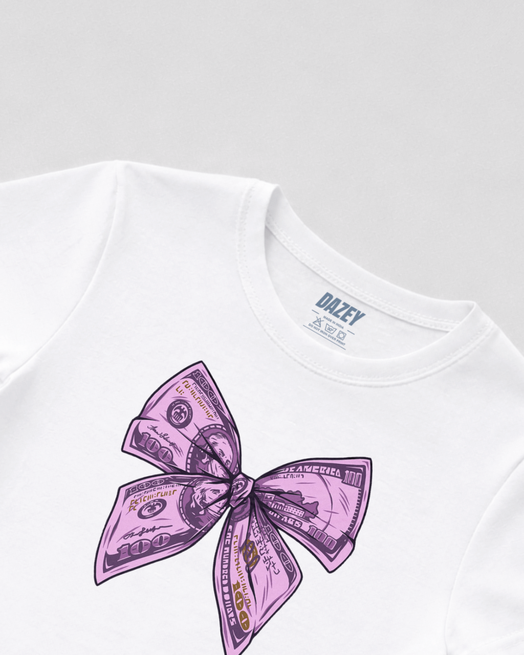 Money Bow White Baby Tee