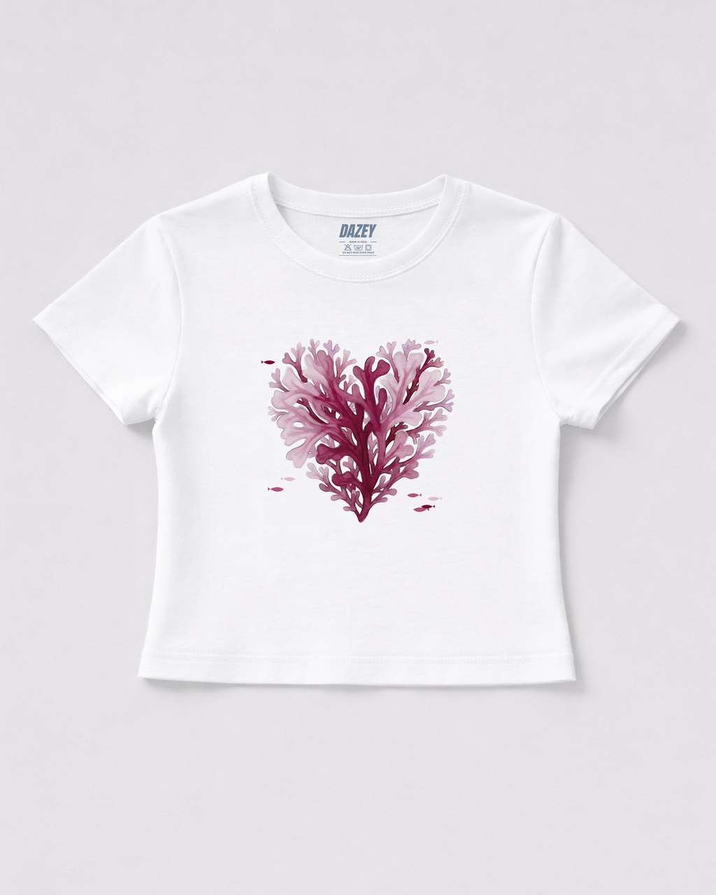 Oceanic Blush White Baby Tee