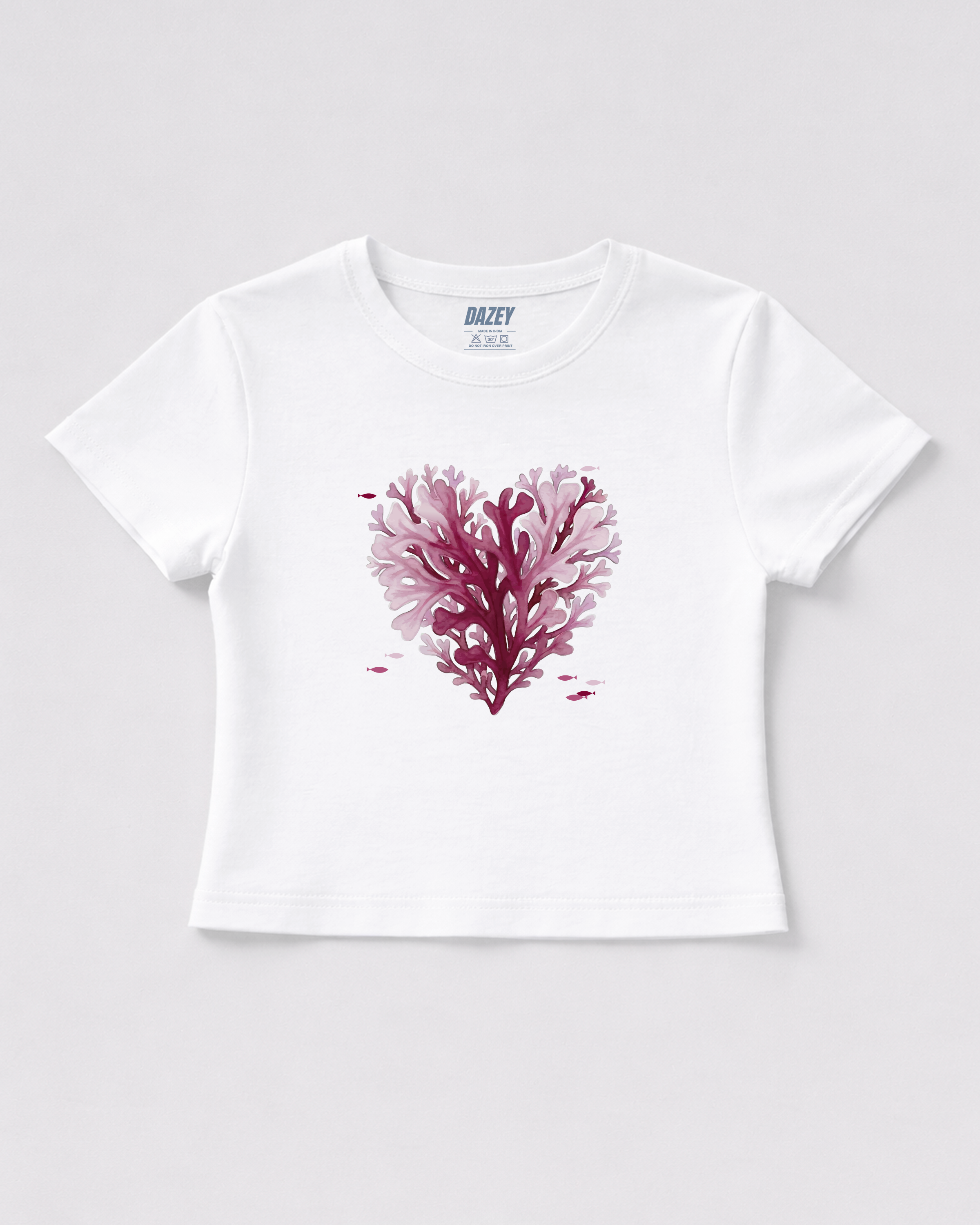 Oceanic Blush White Baby Tee