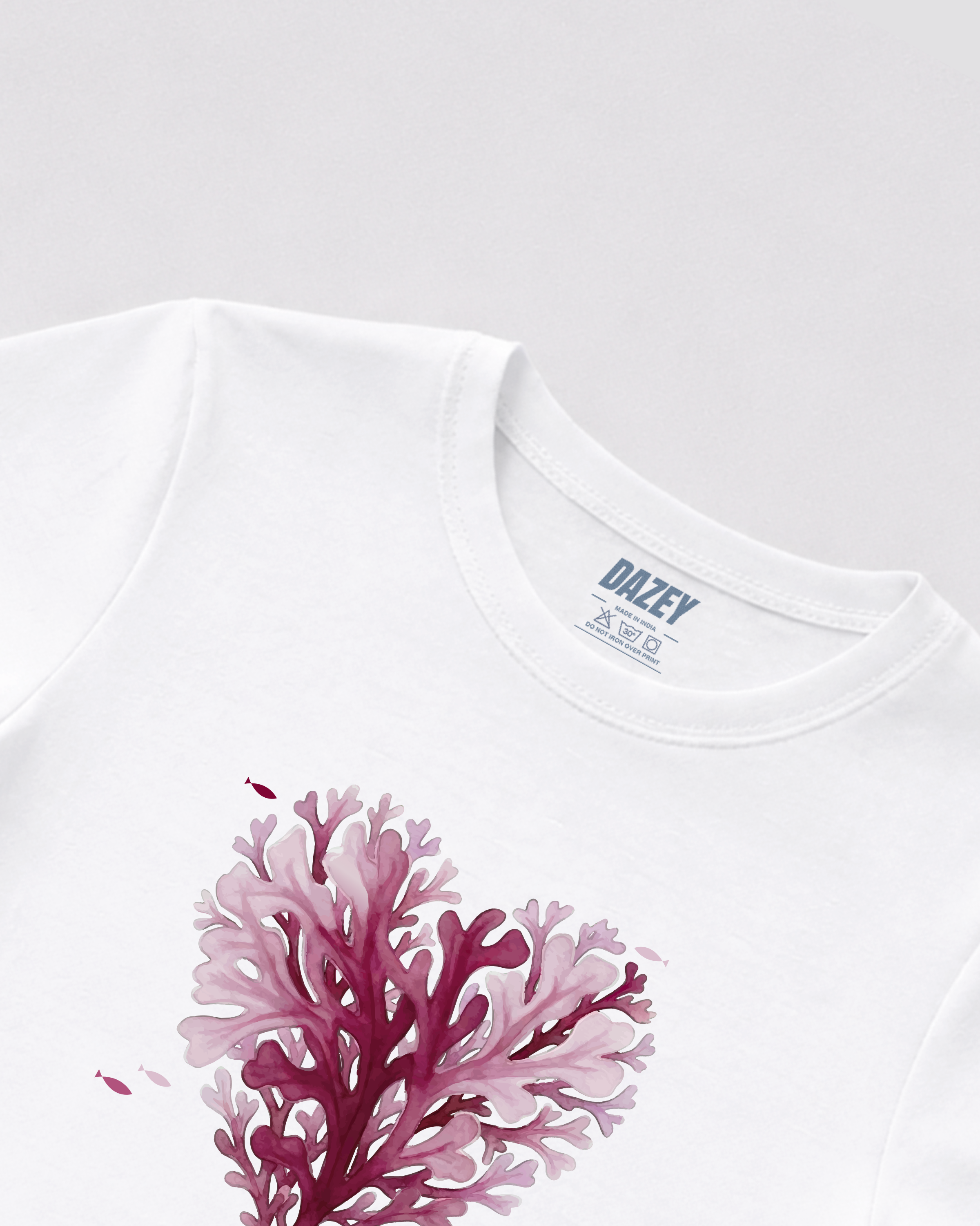 Oceanic Blush White Baby Tee