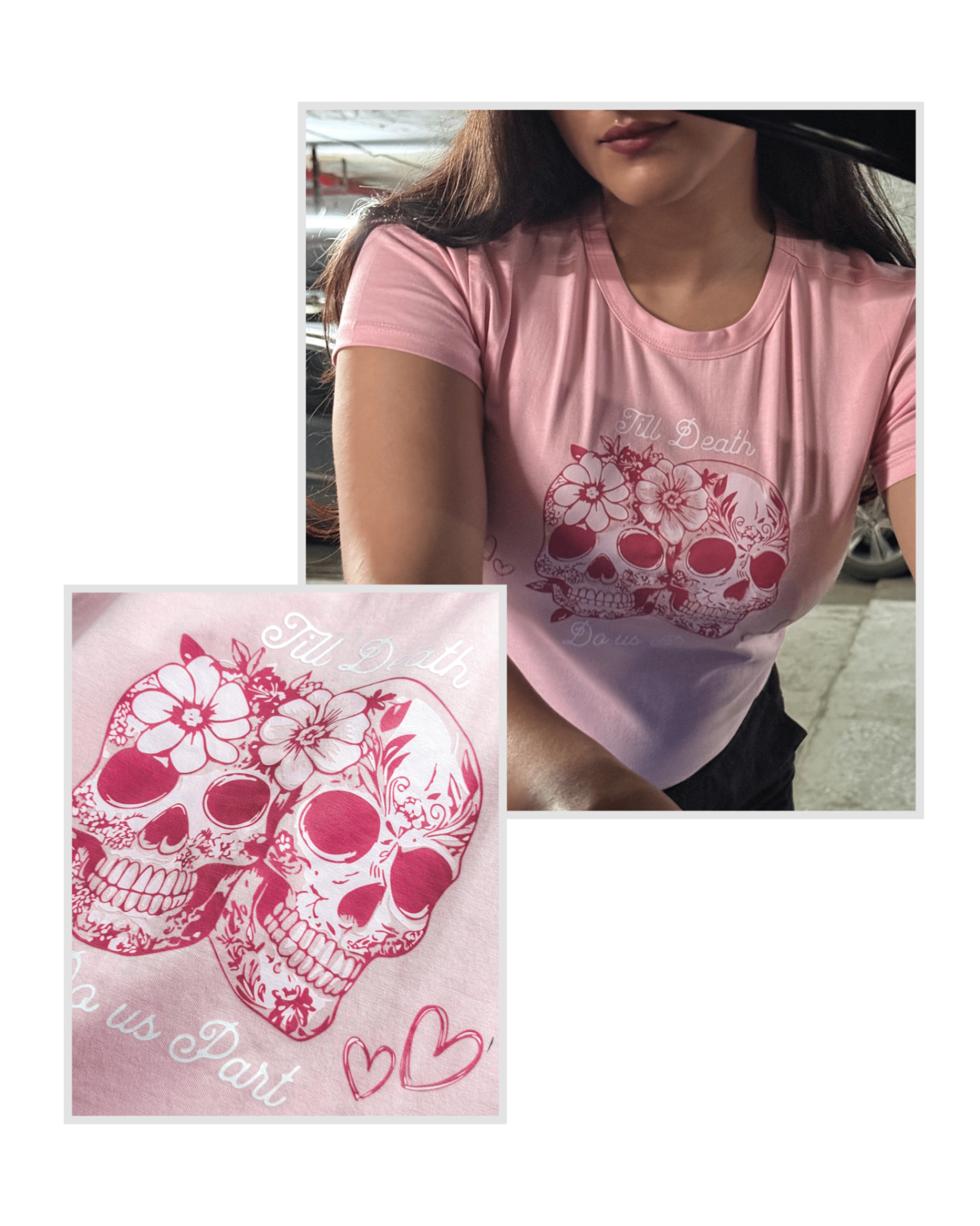 Skulls Pink Baby Tee