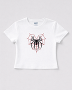 Spider Girl White Baby Tee