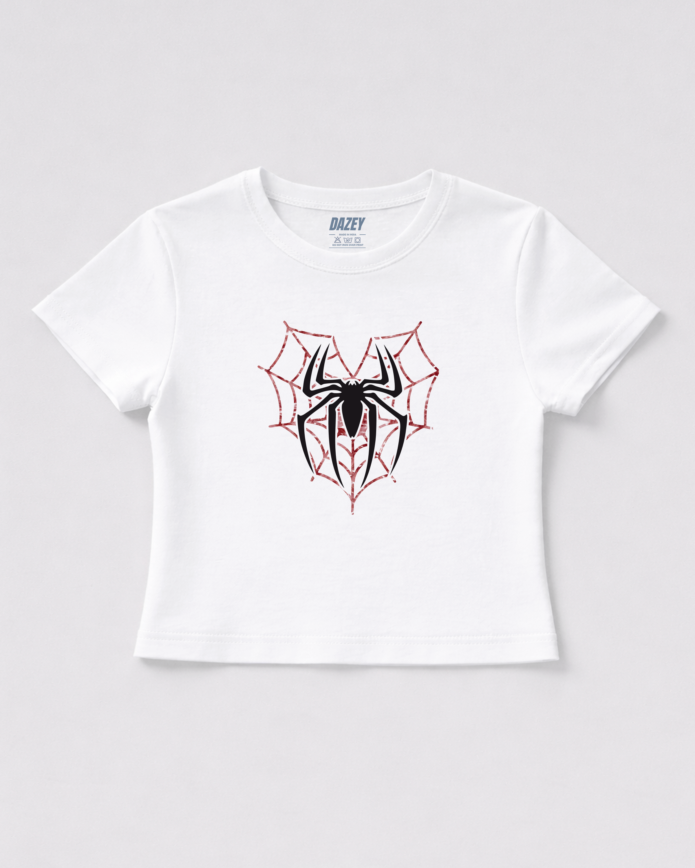 Spider Girl White Baby Tee