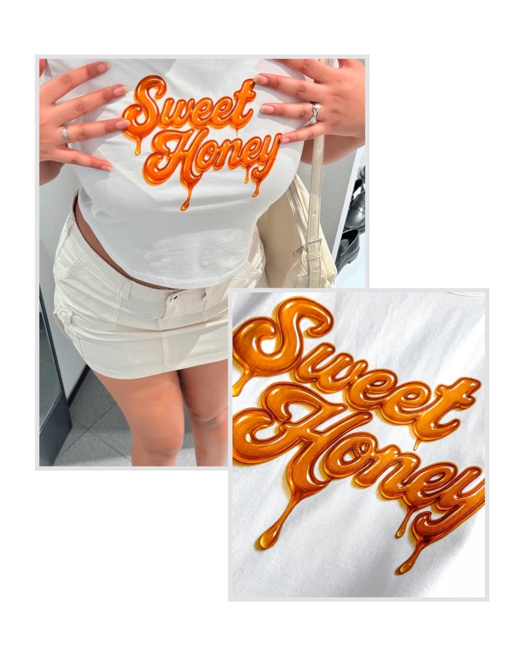 Sweet Honey White Baby Tee
