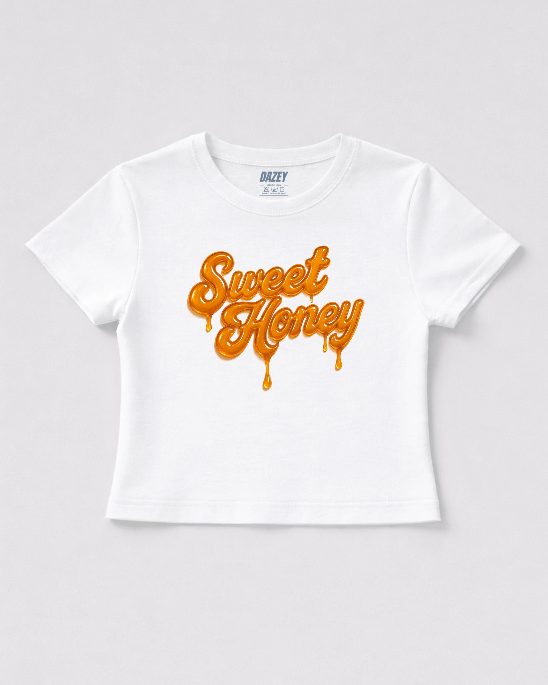 Sweet Honey White Baby Tee – Dazey