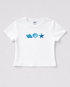 Seaside Shells White Baby Tee