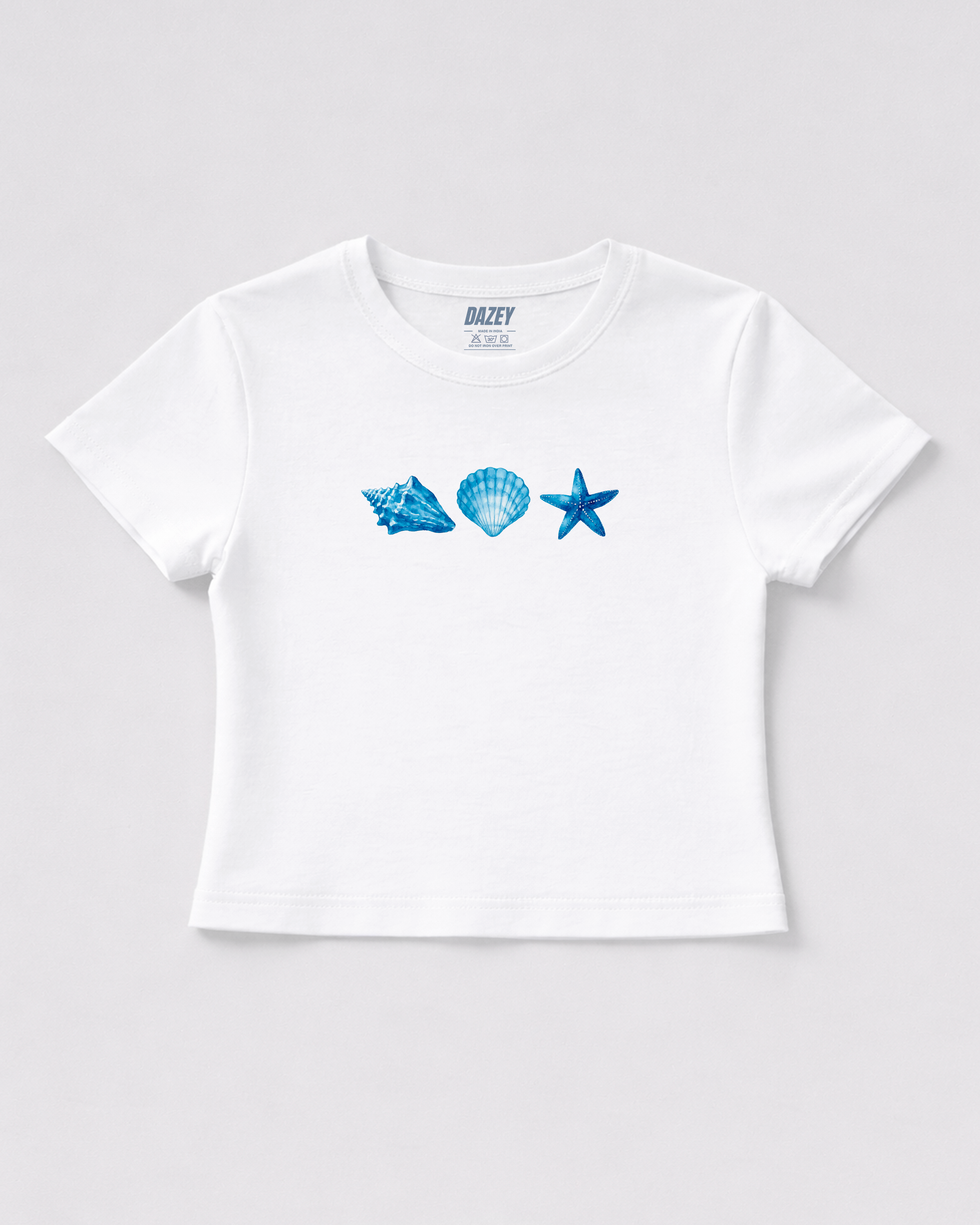 Seaside Shells White Baby Tee