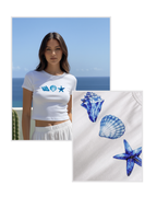 Seaside Shells White Baby Tee